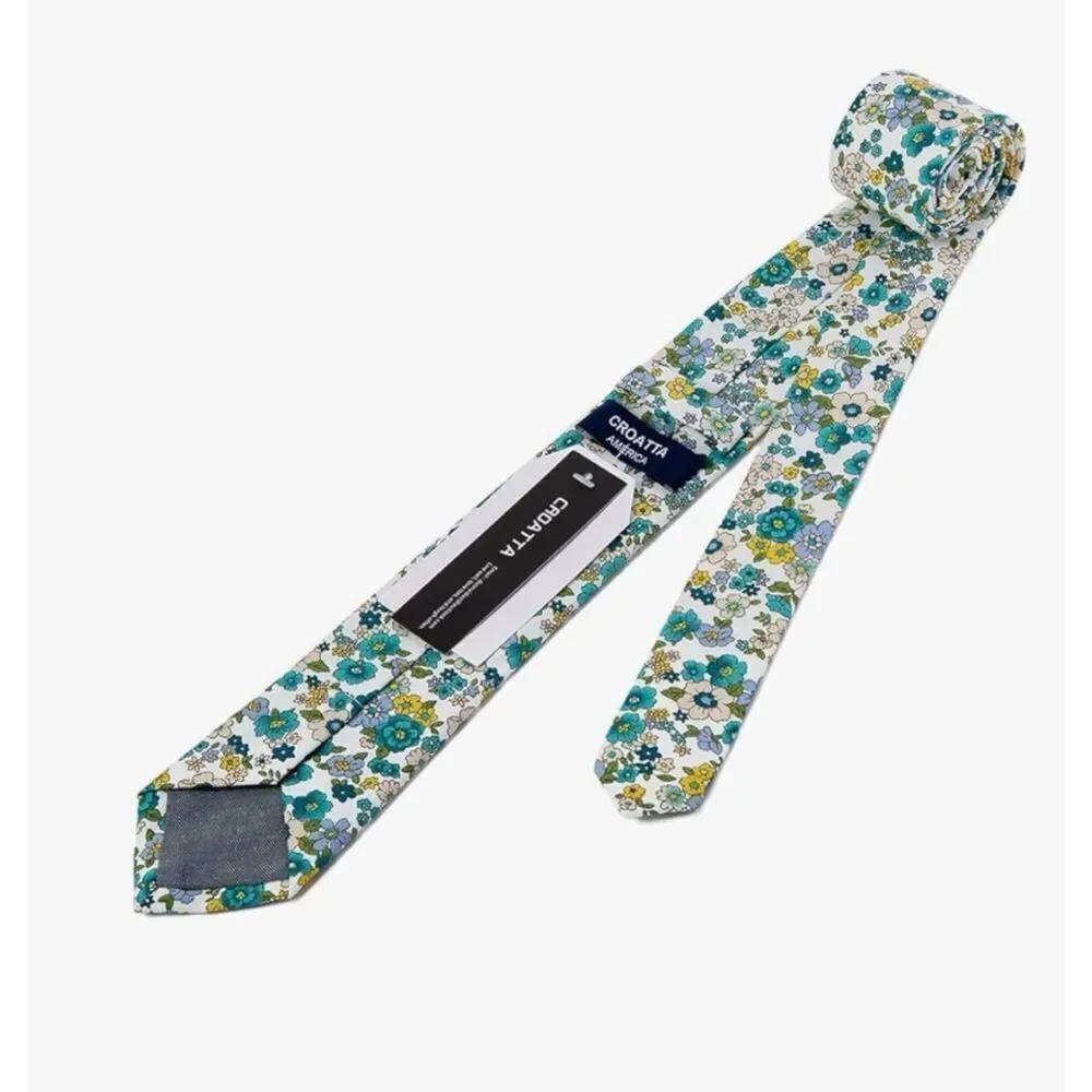 Croatta Floral Print Cotton Necktie 2.56